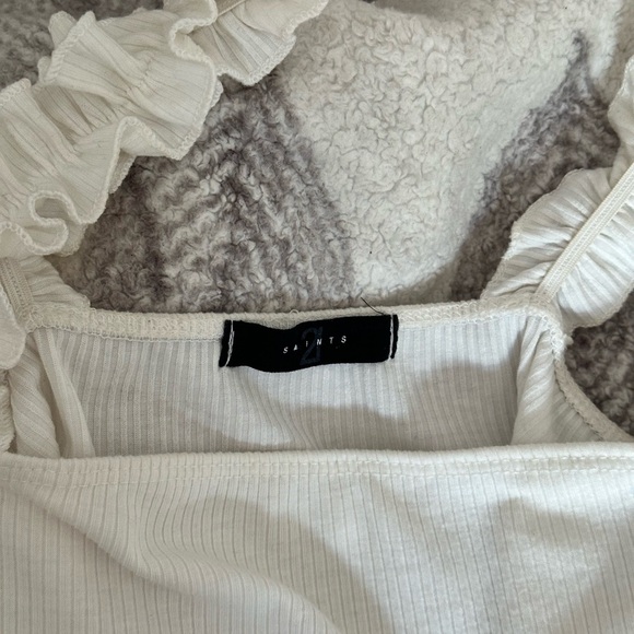 White Ruffled Bodysuit - Picture 4 of 4